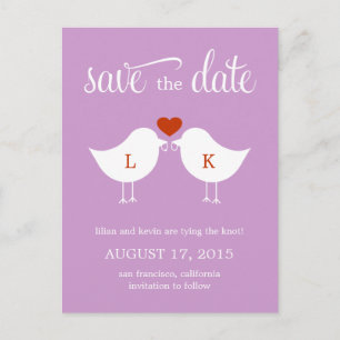 Monogram Birds Save The Date Card