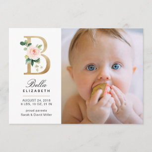 Monogram Birth Announcement
