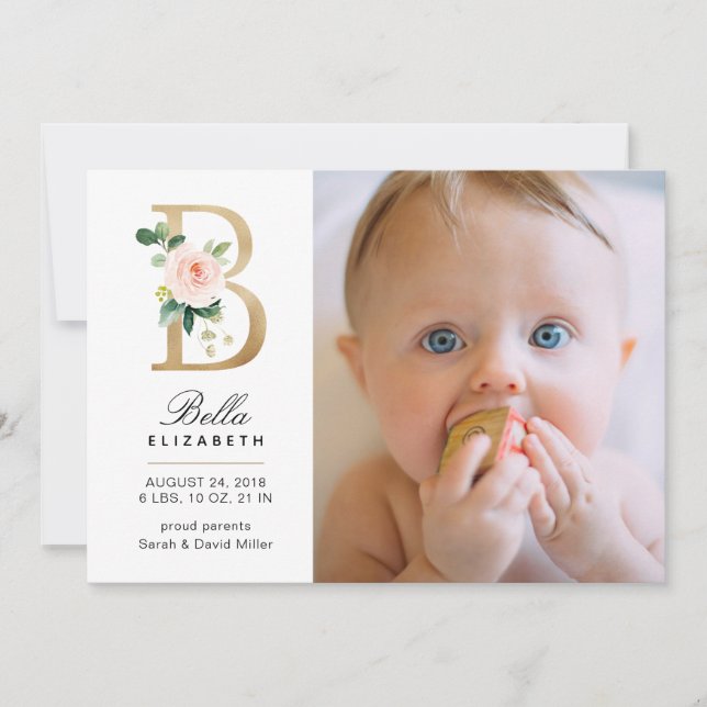 Monogram Birth Announcement (Front)