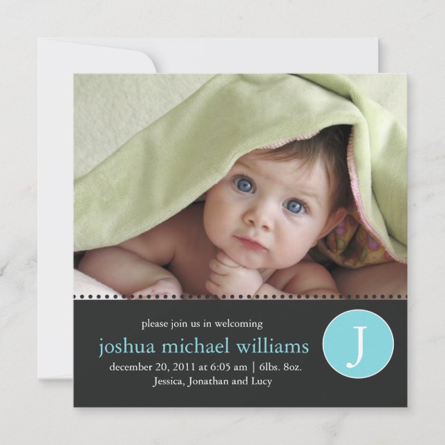 Monogram Birth Announcement (Front)