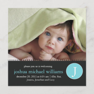 Monogram Birth Announcement