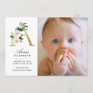 Monogram Birth Announcement
