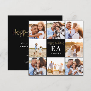 monogram birthday black and gold multi photo 