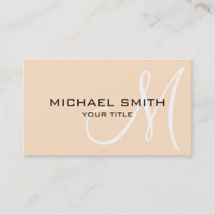 Monogram Bisque colour background Business Card