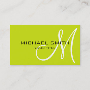 Monogram Bitter lemon colour background Business Card