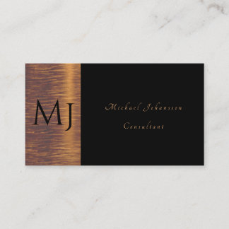 Monogram black and gold minimalist  business card