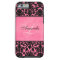 Monogram Black and Pink Damask
