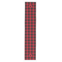 Monogram Black and Red Buffalo Plaid