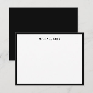 Monogram Black and White Elegant Border Card