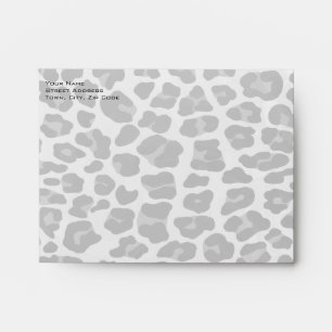 Monogram Black and White Leopard Print Envelopes