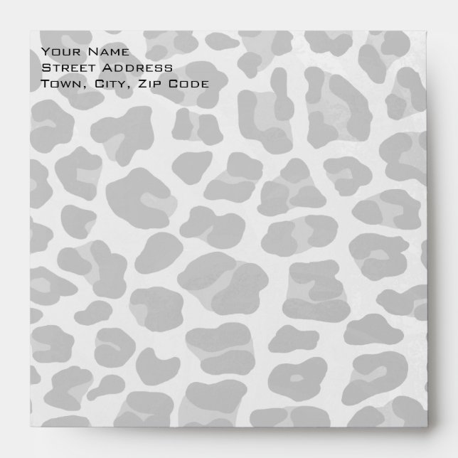 Monogram Black and White Leopard Print Envelopes (Front)