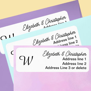 Monogram Black and White Minimalist Return Address