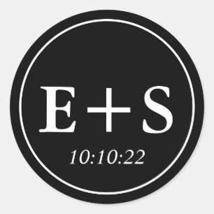 Monogram  Black and White Wedding Envelope Seal