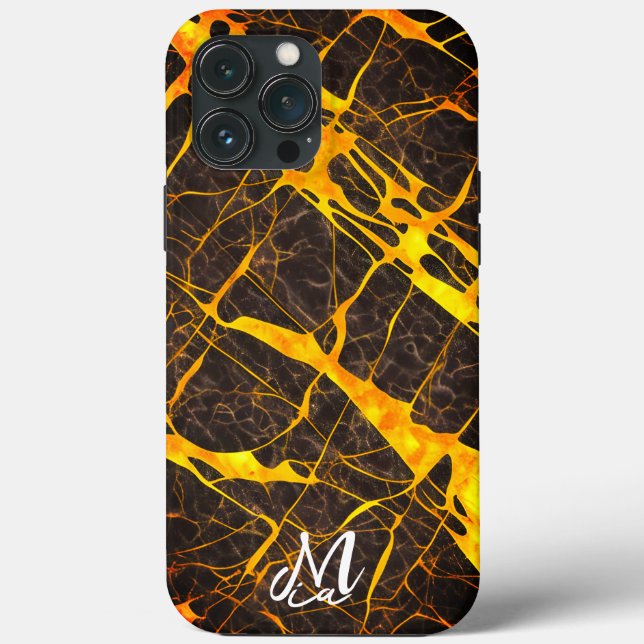 Monogram Black and yallow case iphone13 pro max  (Back)