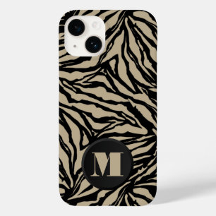 Monogram Black Beige Animal Print Case-Mate iPhone 14 Case