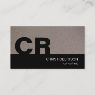 Monogram Black Beige Consultant Business Card