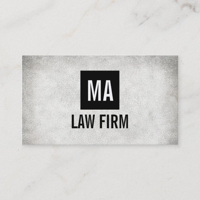 Monogram / Black Box / Grunge Business Card (Front)