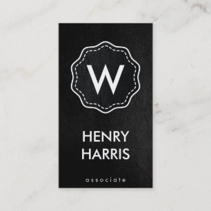 Monogram / Black Business Card