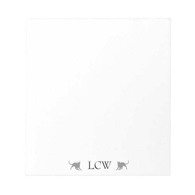 Monogram Black Cats Notepad (Front)