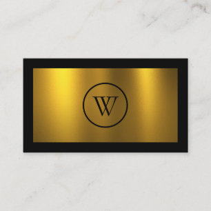 Monogram Black Chalkboard Gold Foil Simple Modern  Business Card