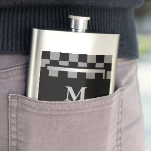 Monogram Black Checkered  Hip Flask