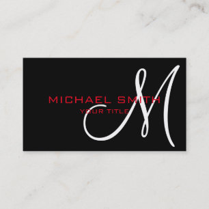 Monogram Black colour background Business Card