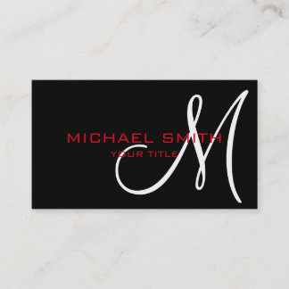 Monogram Black colour background Business Card