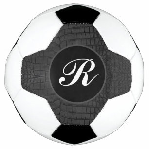 Monogram Black Crocodile Leather Print Football