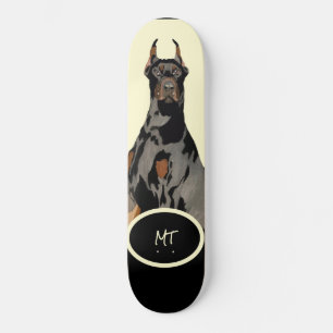 monogram Black Doberman Pincher Black & Tan  Skateboard