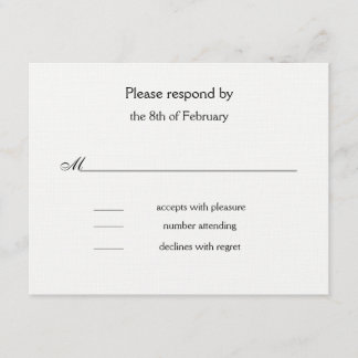 Monogram Black Dots response card