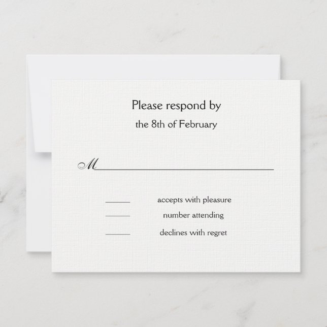 Monogram Black Dots response card (Front)