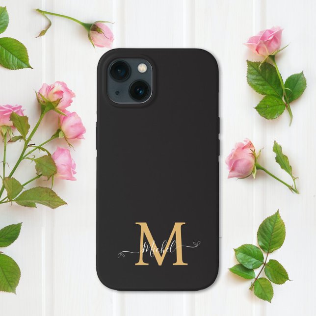 Monogram Black | Elegant  Minimalist iPhone Case (Creator Uploaded)