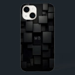 Monogram Black Geometric Abstract Pattern Case-Mate iPhone 14 Case<br><div class="desc">Monogram Black Geometric Abstract Pattern iPhone Phone Case features a modern black geometric pattern with your personalised monogram in simple grey script typography. Perfect for him for Father's Day,  Christmas,  holidays,  birthday and more. Designed by ©Evco Studio www.zazzle.com/store/evcostudio</div>