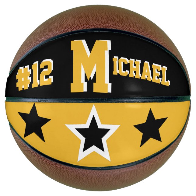 Monogram Black, Gold, and White Basketball (Front)