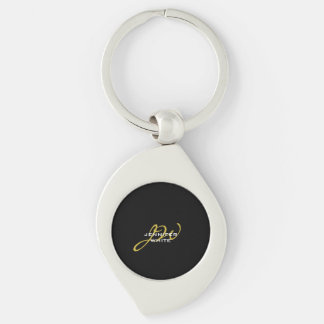 Monogram Black Gold Colour Plain Modern Own Name Key Ring
