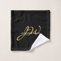 Monogram Black Gold Colour Plain Modern Own Name