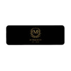 Monogram Black Gold Crest Wedding Cigar Band