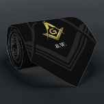 Monogram Black Gold Masonic Ties | Freemason Gifts<br><div class="desc">Custom masonic ties that you can add your monogram initials to... These classy personalised freemason gifts feature a unique black and gold square and compass design (other square and compass options available with this design if you customise it further). What makes them so extra special? The fact that you can...</div>