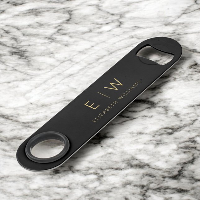 Monogram Black Gold Modern Minimalist Elegant (Creator Uploaded)