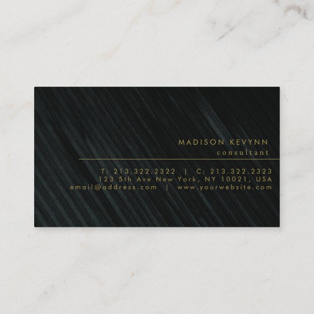 Monogram Black Gold | Modern Minimalist Elegant  Business Card (Back)