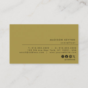 Monogram Black Gold Modern Minimalist Elegant Business Card