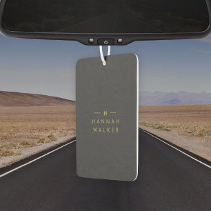 Monogram Black Gold   Modern Minimalist Elegant Car Air Freshener