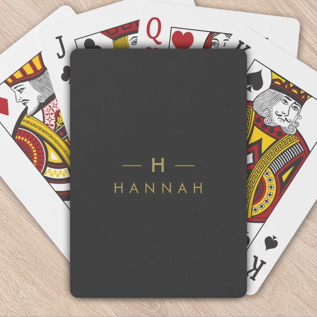 Monogram Black Gold | Modern Minimalist Elegant Playing Cards (Creator Uploaded)