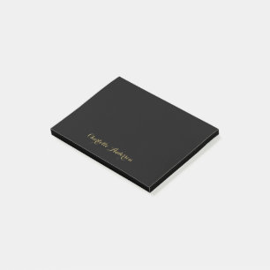 Monogram Black Gold Modern Minimalist Post-it Notes