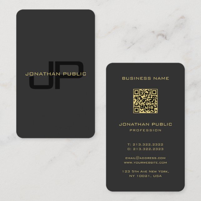 Monogram Black Gold Ocean Australian Japanese Size Business Card (Front/Back)