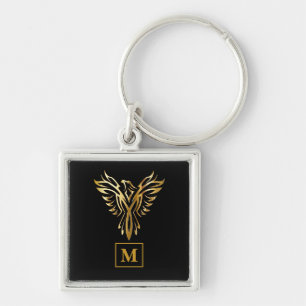 Monogram Black & Gold Phoenix Rising Accessory Key Ring