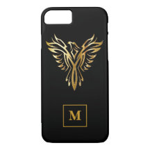 Monogram Black & Gold Phoenix Rising