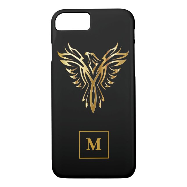Monogram Black & Gold Phoenix Rising Case-Mate iPhone Case (Back)