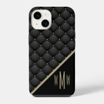 Monogram Black Gold Quilted