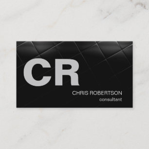 Monogram Black Grey Consultant Business Card